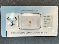 Diamant - 0.15 carat natuurlijk briljant geslepen diamant (gecertificeerd) - afbeelding 2 van  5