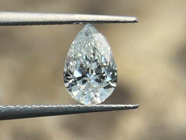 Diamant - 0.29 carat peer geslepen diamant (gecertificeerd) - afbeelding 2 van  7