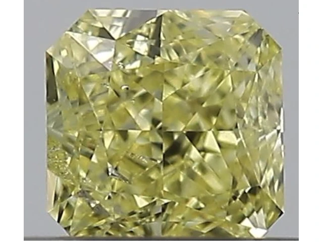 Diamant - 0.31 carat fancy geel vierkant briljant geslepen diamant met een gia certificaat (gecertificeerd) - afbeelding 1 van  5