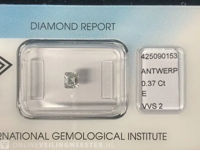 Diamant - 0.37 karaat echte diamant (igi gecertificeerd) - afbeelding 3 van  4