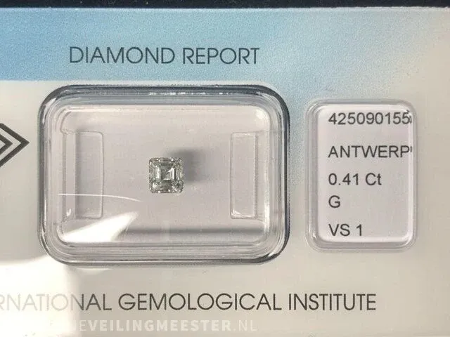 Diamant - 0.41 karaat echte diamant (gecertificeerd) - afbeelding 3 van  5