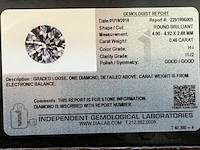 Diamant - 0.46 carat briljant geslepen natuurlijke diamant (gecertificeerd) - afbeelding 3 van  5