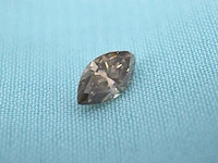 Diamant - 0.49 carat echte champagne gekleurde marquise diamant (gecertificeerd) - afbeelding 2 van  5