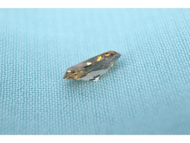 Diamant - 0.49 carat echte champagne gekleurde marquise diamant (gecertificeerd) - afbeelding 3 van  5