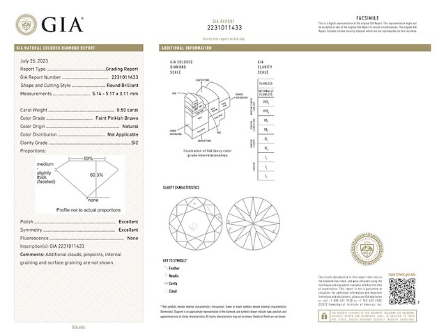 Diamant - 0.50 carat natuurlijke roze gekleurde diamant (gia gecertificeerd) - afbeelding 3 van  5