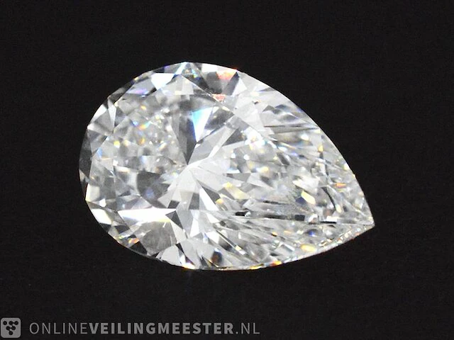 Diamant - 0.50 karaat peer vorm geslepen diamant (gecertificeerd) - afbeelding 1 van  3