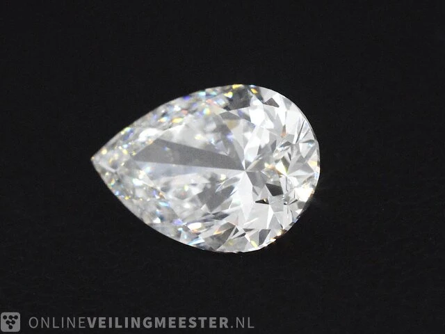 Diamant - 0.50 karaat peer vorm geslepen diamant (gecertificeerd) - afbeelding 2 van  3