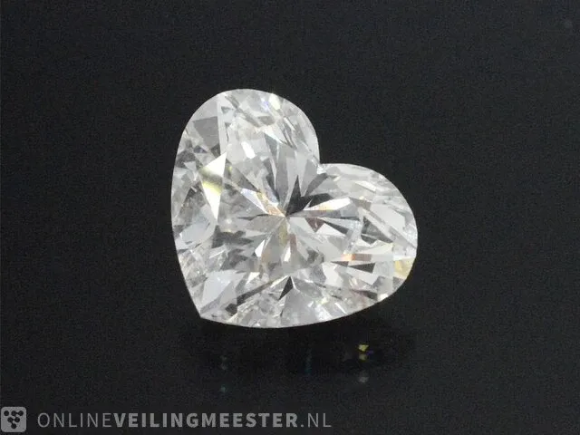 Diamant - 0.56 karaat hart vorm geslepen diamant (gecertificeerd) - afbeelding 2 van  3