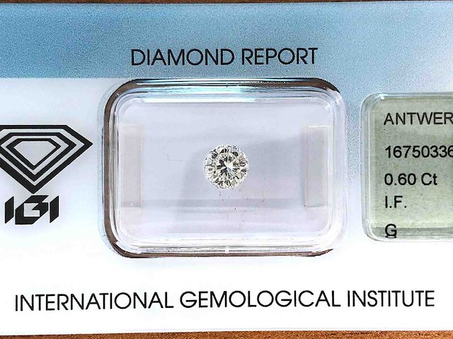 Diamant - 0.60 carat natuurlijke "star of amsterdam" diamant (gecertificeerd) - afbeelding 2 van  5