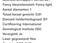 Diamant - 0.61ct ( igi gecertificeerd ), si1 fancy color - afbeelding 4 van  12