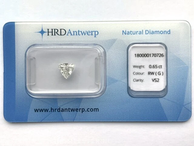 Diamant - 0.65 karaat echte diamant (gecertificeerd) - afbeelding 1 van  5