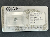 Diamant - 0.68 carat briljant geslepen diamant (gecertificeerd) - afbeelding 1 van  4