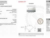 Diamant - 0.73 karaat prinses vorm geslepen geslepen diamant (gecertificeerd) - afbeelding 3 van  5