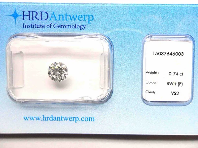 Diamant - 0.74 carat echte diamant (gecertificeerd) - afbeelding 2 van  5