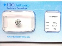 Diamant - 0.74 carat echte diamant (gecertificeerd) - afbeelding 2 van  5