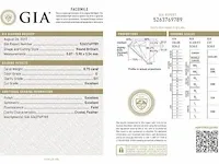 Diamant - 0.75 karaat echte diamant (gecertificeerd) - afbeelding 3 van  3