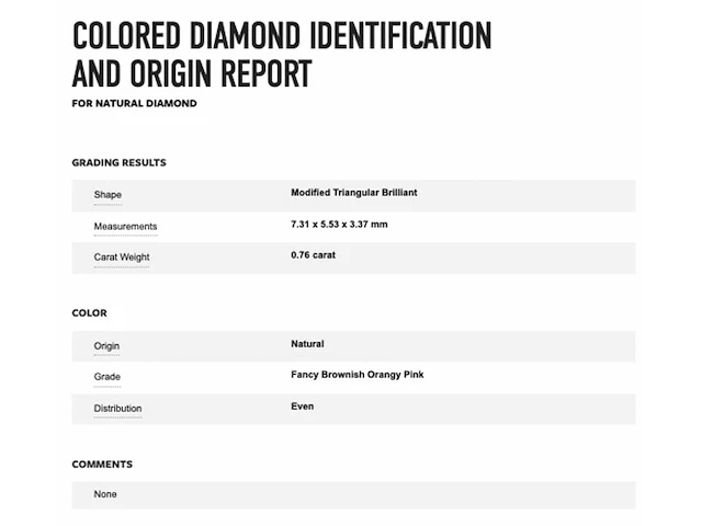 Diamant - 0.76 carat echte fancy roze gekleurde unieke diamant (gecertificeerd) - afbeelding 3 van  5
