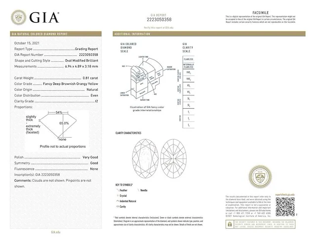 Diamant - 0.81 carat echte fancy diamant (gecertificeerd) - afbeelding 3 van  6
