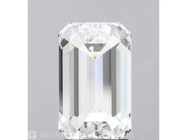 Diamant - 0.81 karaat emerald geslepen diamant (gecertificeerd) - afbeelding 1 van  3