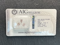 Diamant - 0.83 carat natuurlijk roze diamant (gecertificeerd)