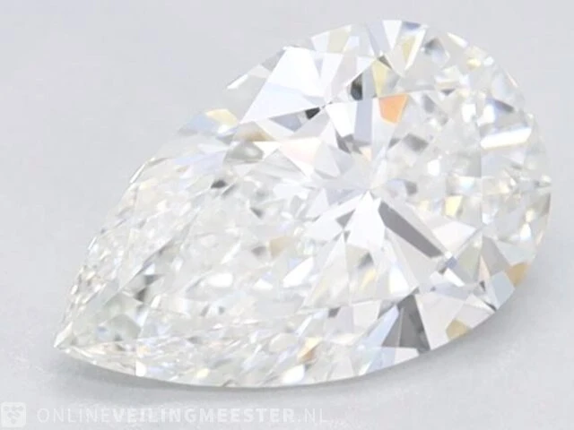 Diamant - 0.87 karaat peer vorm geslepen diamant (gecertificeerd) - afbeelding 1 van  3