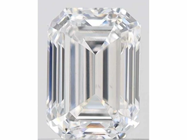 Diamant - 0.90 carat emerald geslepen diamant (gecertificeerd) - afbeelding 1 van  2