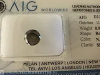 Diamant - 0.90 karaat echte diamant (gecertificeerd) - afbeelding 2 van  6