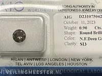 Diamant - 0.90 karaat echte diamant (gecertificeerd) - afbeelding 3 van  6