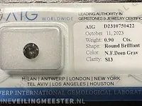 Diamant - 0.90 karaat echte diamant (gecertificeerd) - afbeelding 4 van  6