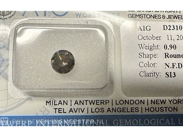 Diamant - 0.90 karaat echte diamant (gecertificeerd) - afbeelding 5 van  6
