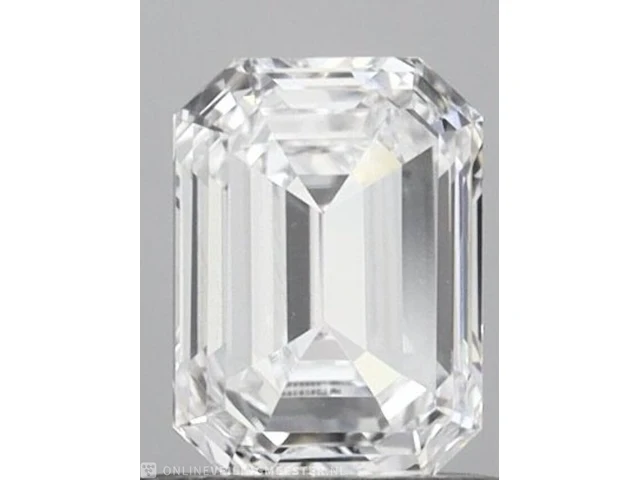 Diamant - 0.90 karaat emerald geslepen diamant (gecertificeerd) - afbeelding 1 van  5