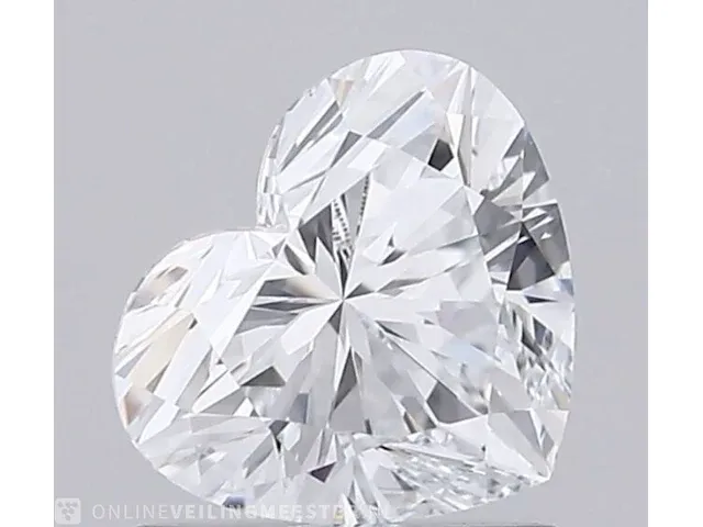 Diamant - 0.91 karaat hart vorm geslepen diamant (gecertificeerd) - afbeelding 1 van  4