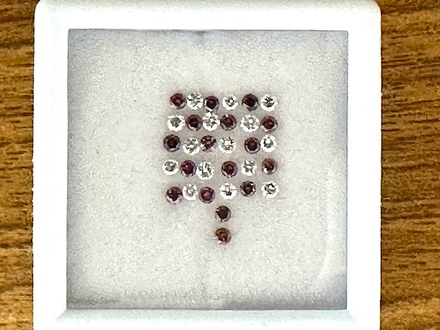 Diamant - 1.00 carat natuurljike witte en paarse diamanten (gecertificeerd) - afbeelding 1 van  3