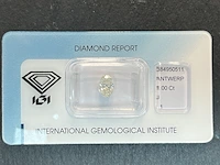 Diamant - 1.00 carat ovaal geslepen diamant (gecertificeerd) - afbeelding 2 van  4