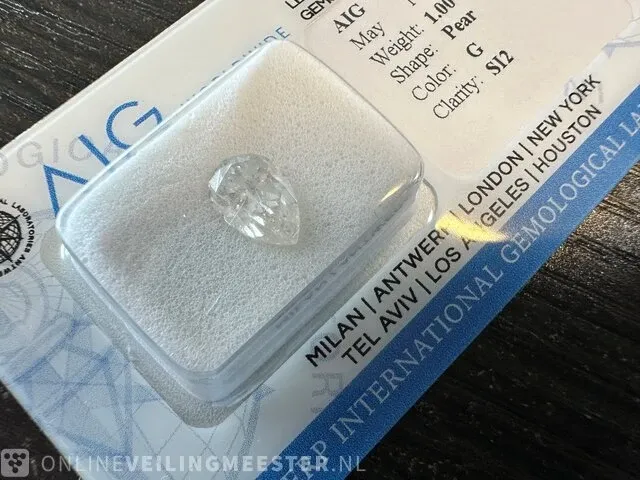 Diamant - 1.00 karaat echte diamant (gecertificeerd) - afbeelding 4 van  6