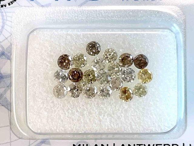 Diamant - 1.00 karaat natuurlijke gekleurde briljant geslepen diamanten (gecertificeerd) - afbeelding 1 van  5