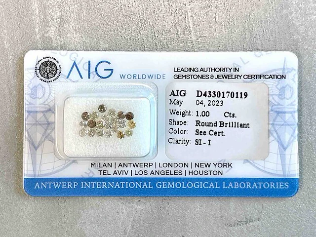 Diamant - 1.00 karaat natuurlijke gekleurde briljant geslepen diamanten (gecertificeerd) - afbeelding 2 van  5