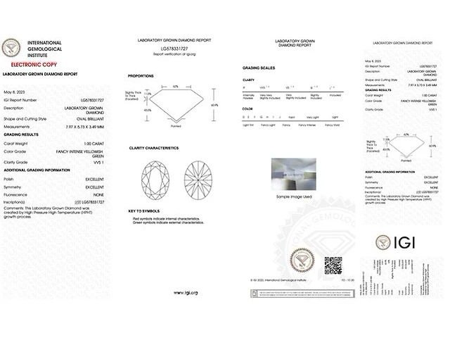 Diamant - 1.00 karaat ovaal geslepen diamant (gecertificeerd) - afbeelding 3 van  4