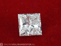 Diamant - 1.00 karaat prinses vorm geslepen geslepen diamant (gecertificeerd) - afbeelding 1 van  5