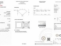 Diamant - 1.00 karaat prinses vorm geslepen geslepen diamant (gecertificeerd) - afbeelding 3 van  5