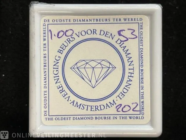 Diamant - 1.00 karat zwarte diamant (gecertificeerd) - afbeelding 2 van  2