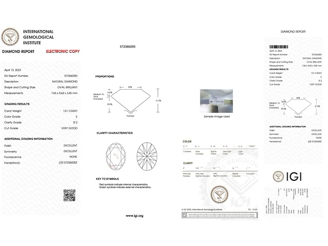 Diamant - 1.01 carat diamant (gecertificeerd) - afbeelding 3 van  5