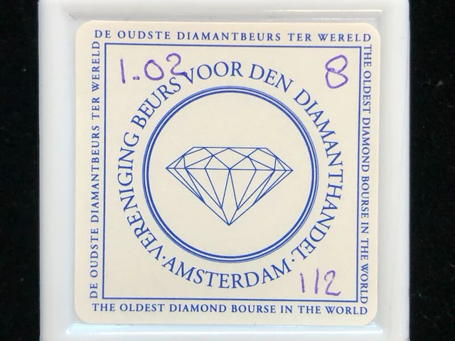 Diamant - 1.02 carat echte diamant (gecertificeerd) - afbeelding 3 van  3