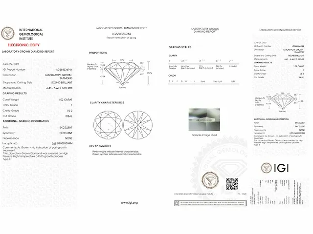 Diamant - 1.02 karaat briljant diamant (gecertificeerd) - afbeelding 3 van  5