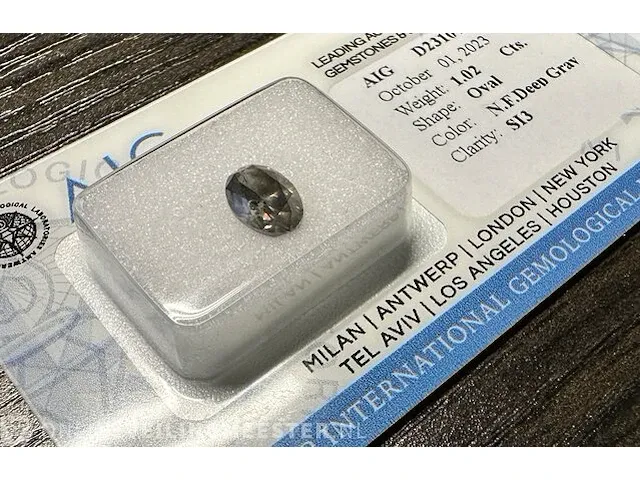 Diamant - 1.02 karaat echte diamant (gecertificeerd) - afbeelding 1 van  8