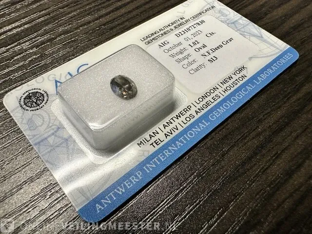 Diamant - 1.02 karaat echte diamant (gecertificeerd) - afbeelding 4 van  8