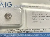 Diamant - 1.02 karaat echte diamant (gecertificeerd) - afbeelding 2 van  4