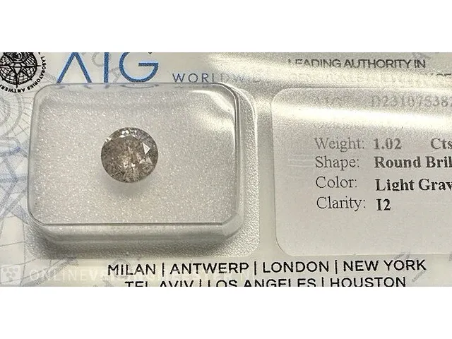 Diamant - 1.02 karaat echte diamant (gecertificeerd) - afbeelding 3 van  4