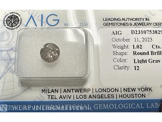Diamant - 1.02 karaat echte diamant (gecertificeerd) - afbeelding 4 van  4
