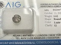 Diamant - 1.02 karaat echte diamant (gecertificeerd) - afbeelding 4 van  4